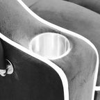 MAYEERTY Tabourets de bar en velours beige, lot de 2, avec dossier capitonné et pieds en métal pour îlot de cuisine et bar