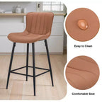 MAYEERTY Lot de 2 tabourets de bar en similicuir marron, design moderne pour îlots de cuisine et salles à manger