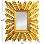 Miroir Mural Rectangulaire Storied Home Sunburst, Doré