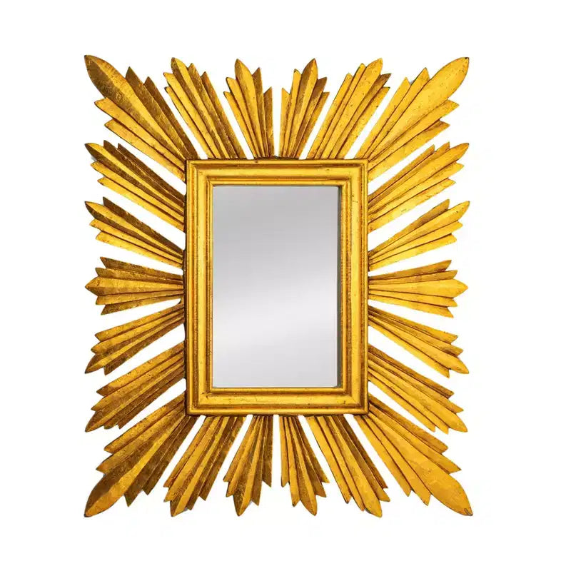 Miroir Mural Rectangulaire Storied Home Sunburst, Doré