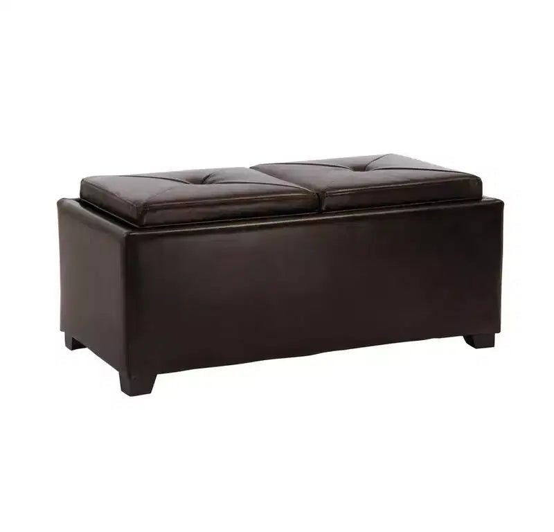 Christopher Knight Home Maxwell Pouf de rangement rembourré contemporain avec plateau amovible