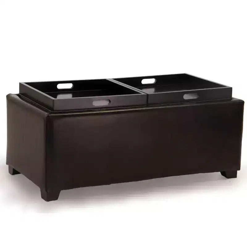 Christopher Knight Home Maxwell Pouf de rangement rembourré contemporain avec plateau amovible