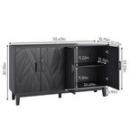 Meuble de Rangement Moderne Sante 55.43'' GDFStudio avec Portes Géométriques et Étagères Réglables