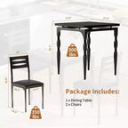 Ensemble de salle à manger 3 pièces, table et 2 chaises avec pieds en spirale, ensemble de salle à manger pour 2 personnes, convient aux petits espaces, cuisine, appartement