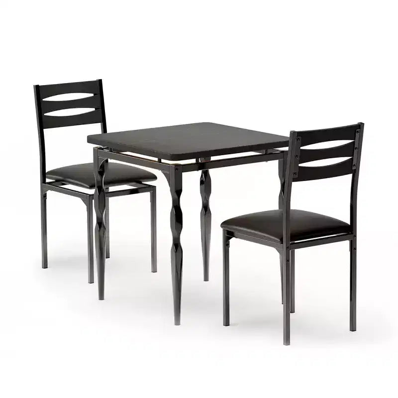 Ensemble de salle à manger 3 pièces, table et 2 chaises avec pieds en spirale, ensemble de salle à manger pour 2 personnes, convient aux petits espaces, cuisine, appartement