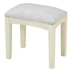 Table de maquillage ModernLuxe avec miroir rabattable, tabouret, tiroir et meuble de rangement, Coiffeuse blanche, Bureau d'ordinateur multifonctionnel