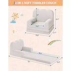 Canapé pour enfants, fauteuil-canapé pour tout-petits 2-en-1 convertible en tissu polaire Teddy, chaise longue pliable douce pour enfants, canapé-lit confortable