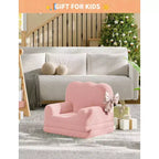 Canapé pour enfants, fauteuil-canapé pour tout-petits 2-en-1 convertible en tissu polaire Teddy, chaise longue pliable douce pour enfants, canapé-lit confortable