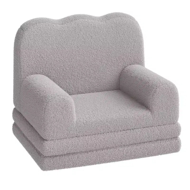 Canapé pour enfants, fauteuil-canapé pour tout-petits 2-en-1 convertible en tissu polaire Teddy, chaise longue pliable douce pour enfants, canapé-lit confortable