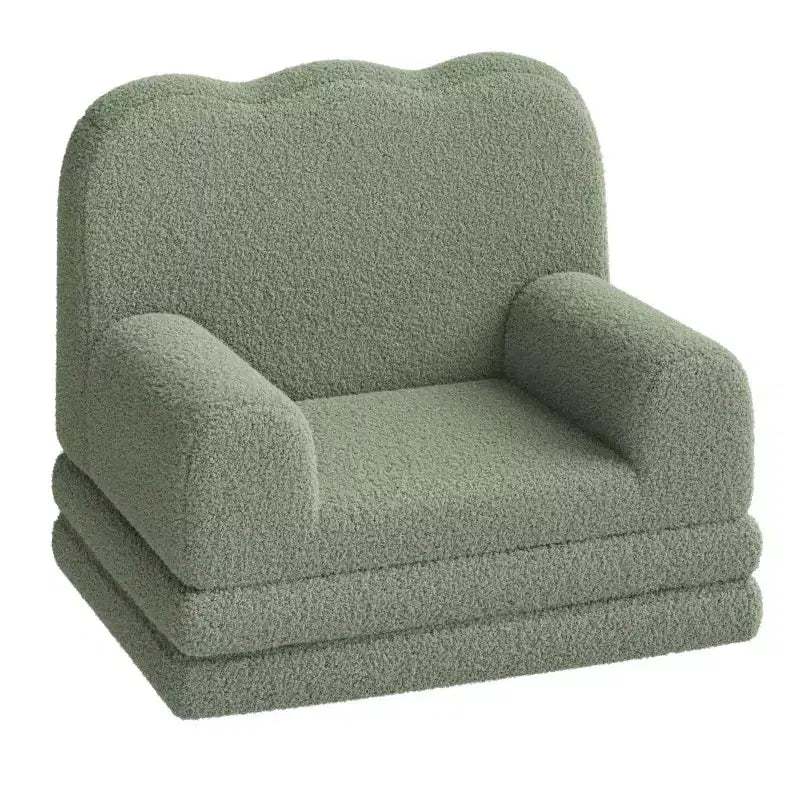 Canapé pour enfants, fauteuil-canapé pour tout-petits 2-en-1 convertible en tissu polaire Teddy, chaise longue pliable douce pour enfants, canapé-lit confortable