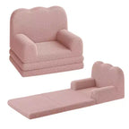 Canapé pour enfants, fauteuil-canapé pour tout-petits 2-en-1 convertible en tissu polaire Teddy, chaise longue pliable douce pour enfants, canapé-lit confortable