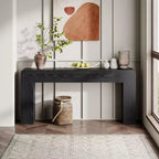 Table console extra longue de 70,9 pouces, table de canapé en bois derrière le canapé, console d'entrée de style ferme pour le salon, le couloir, le foyer