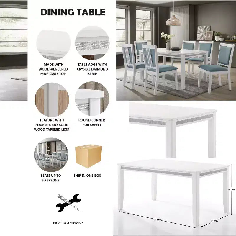 Table à manger ChaletPosh 59L blanche