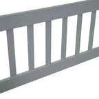 Lit de sol MAYEERTY en bois jumeau en forme de maison avec clôture et barrières de protection Gris