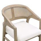 Ensemble de salle à manger 7 pièces Christopher Knight Home Gween Farmhouse avec chaises en rotin rembourrées en bois d'hévéa