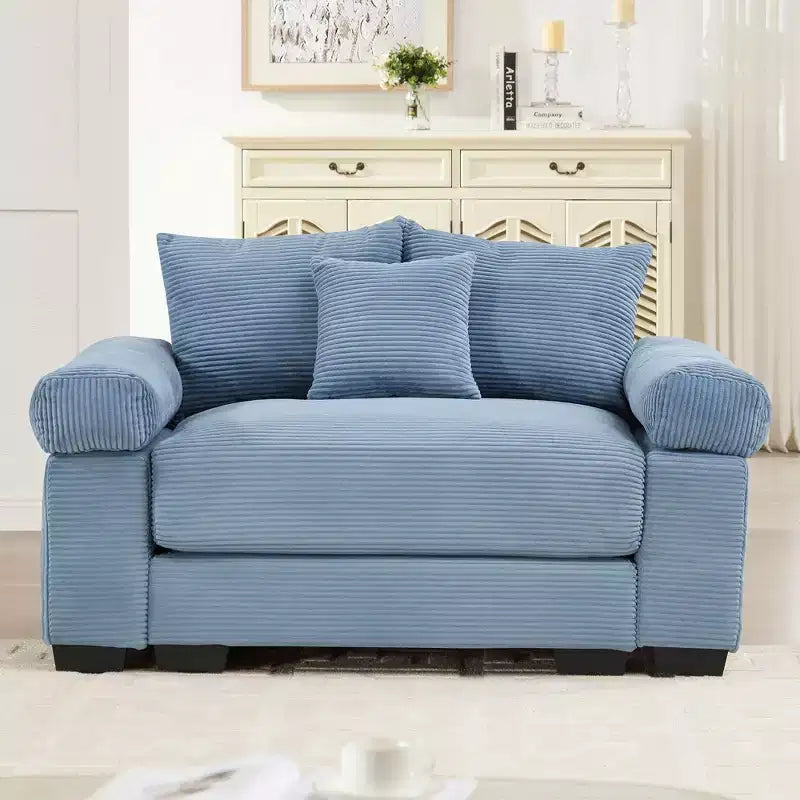 54.3 Canapé modulaire sectionnel Oversized Cloud, accoudoirs extra-épais, coussins à bonne résilience, design ergonomique, tissu velours côtelé doux de qualité supérieure