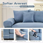 54.3 Canapé modulaire sectionnel Oversized Cloud, accoudoirs extra-épais, coussins à bonne résilience, design ergonomique, tissu velours côtelé doux de qualité supérieure