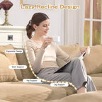 54.3 Canapé modulaire sectionnel Oversized Cloud, accoudoirs extra-épais, coussins à bonne résilience, design ergonomique, tissu velours côtelé doux de qualité supérieure
