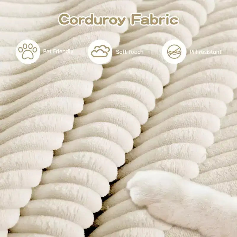 54.3 Canapé modulaire sectionnel Oversized Cloud, accoudoirs extra-épais, coussins à bonne résilience, design ergonomique, tissu velours côtelé doux de qualité supérieure