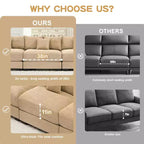 54.3 Canapé modulaire sectionnel Oversized Cloud, accoudoirs extra-épais, coussins à bonne résilience, design ergonomique, tissu velours côtelé doux de qualité supérieure
