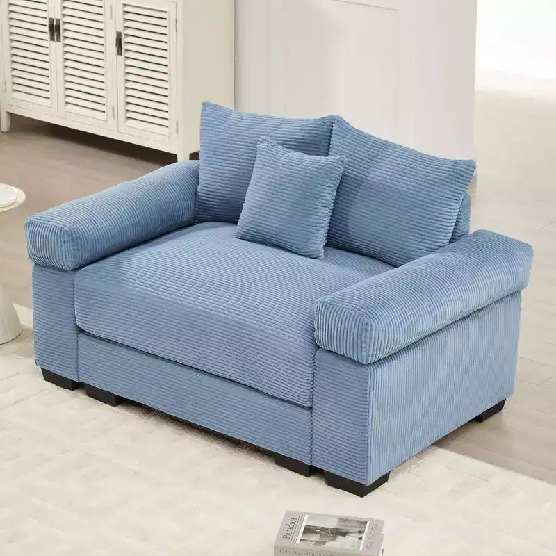 54.3 Canapé modulaire sectionnel Oversized Cloud, accoudoirs extra-épais, coussins à bonne résilience, design ergonomique, tissu velours côtelé doux de qualité supérieure