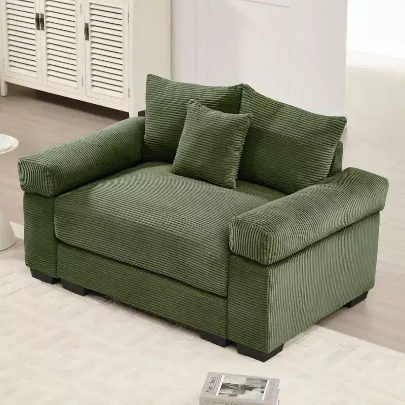 54.3 Canapé modulaire sectionnel Oversized Cloud, accoudoirs extra-épais, coussins à bonne résilience, design ergonomique, tissu velours côtelé doux de qualité supérieure