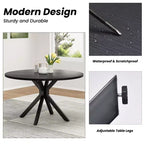 Table à manger ronde de 47 po, table basse moderne du milieu du siècle pour 4 à 6 personnes