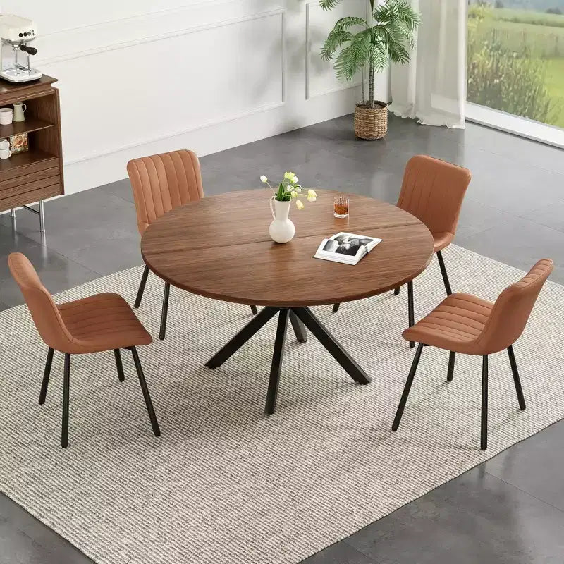 Table à manger ronde de 47 po, table basse moderne du milieu du siècle pour 4 à 6 personnes