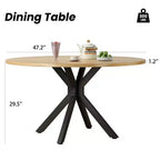 Table à manger ronde de 47 po, table basse moderne du milieu du siècle pour 4 à 6 personnes