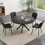 Table à manger ronde de 47 po, table basse moderne du milieu du siècle pour 4 à 6 personnes