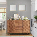 47'' Sideboard Buffet Cabinet, Coffee Bar Cabinet with 4 Drawers & Adjustable Shelves, Entryway Console Table, Kitchen Pantry Storage Cabinet