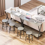 Petite console d'entrée, Table de couloir étroite, Console industrielle à 2 niveaux avec étagères, Table derrière le canapé, Consoles de foyer