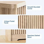 Commode 6 tiroirs cannelée GustoWave, rangement de vêtements robuste, bois naturel