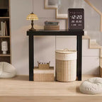 VINGLI 42.9 Table Console, Table d'entrée en bois massif, Table de canapé étroite pour salon, entrée, bois naturel