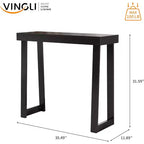 VINGLI 42.9 Table Console, Table d'entrée en bois massif, Table de canapé étroite pour salon, entrée, bois naturel