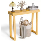 VINGLI 42.9 Table Console, Table d'entrée en bois massif, Table de canapé étroite pour salon, entrée, bois naturel