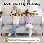 Dyonery 88 Canapé deux places, canapés confortables pour le salon, canapé deux places moderne surdimensionné, grands canapés sans outils pour la chambre et le bureau