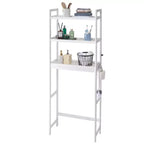 VEVOR Over the Toilet Storage, 3-Tier Adjustable Over Toilet Bathroom Organizer, Bamboo Storage Shelf Rack with 3 Hooks, Fit Most Toilets, White