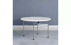 VINGLI Table commerciale pliante ronde de 48 pouces, table à manger portable en plastique pour les fêtes en plein air, les restaurants, les cafés et les événements commerciaux, blanc