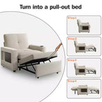 Fauteuil convertible 3 en 1 Dyonery, largeur 42,5 po, avec lit escamotable, ports de chargement USB, table d'appoint et porte-gobelet