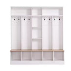 Meuble d'entrée large CLIHOME avec banc de rangement, armoire à chaussures minimaliste avec cubes de rangement et étagères