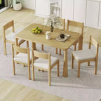 Ensemble de salle à manger rétro 7 pièces Whisen avec chaises rembourrées