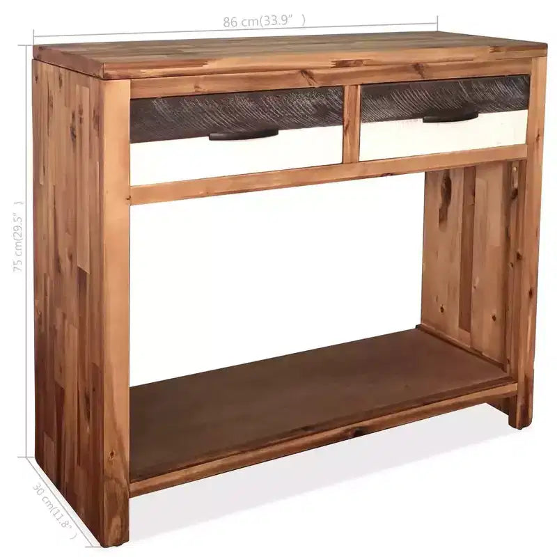 vidaXL Table Console Bois d'Acacia Massif et Bois d'Ingénierie 86x30x75 cm