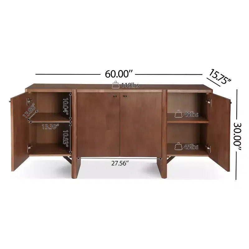 Bahut de rangement polyvalent en bois minimaliste moderne Deslonde de Christopher Knight Home