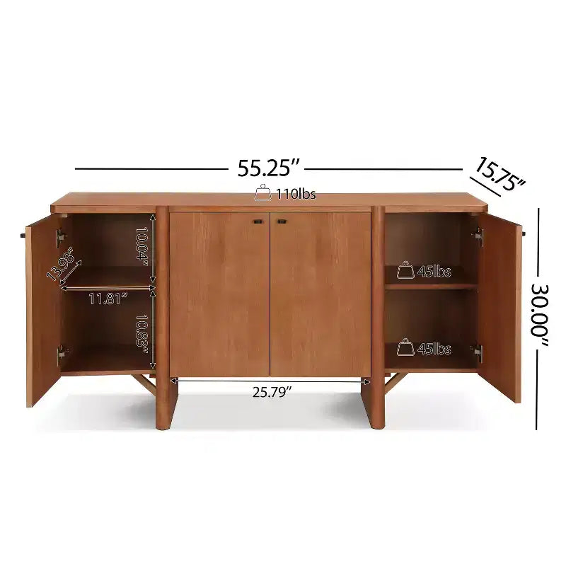 Bahut de rangement polyvalent en bois minimaliste moderne Deslonde de Christopher Knight Home