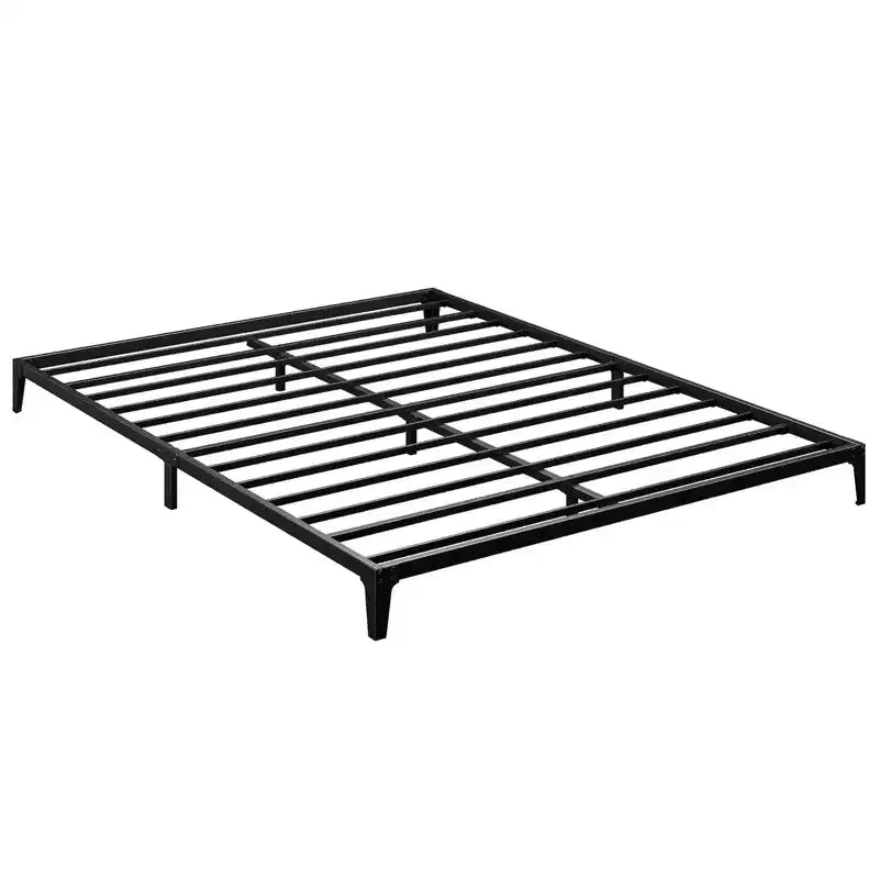 Cadre de lit, Cadre de lit plateforme métallique sans sommier tapissier, Cadre de lit robuste avec espace de rangement sous le lit, Support de lattes métalliques solides