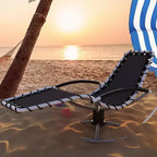 Chaise longue de patio - Pivotante à 360°, Chaises de bronzage avec accoudoirs pour toutes les saisons, Bord de piscine, Balcon, Jardin