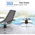 Chaise longue de patio - Pivotante à 360°, Chaises de bronzage avec accoudoirs pour toutes les saisons, Bord de piscine, Balcon, Jardin