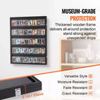 Présentoir de 35 cartes de sport VEVOR, 24,3x30,5x2,1 po, Cadre de présentation pour cartes de baseball avec verre PC transparent anti-UV à 98 %, Noir