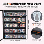 Présentoir de 35 cartes de sport VEVOR, 24,3x30,5x2,1 po, Cadre de présentation pour cartes de baseball avec verre PC transparent anti-UV à 98 %, Noir